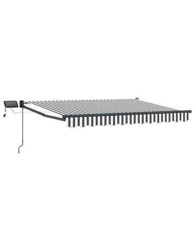 Tenda retrattile manuale con LED Antracite e Bianco 3 x 2 m