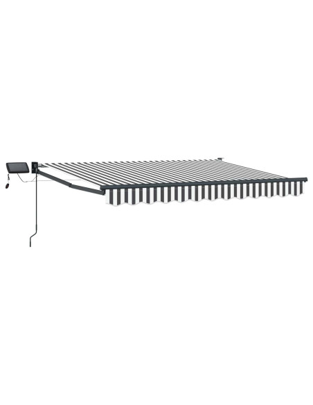 Tenda retrattile manuale con LED Antracite e Bianco 3 x 2 m