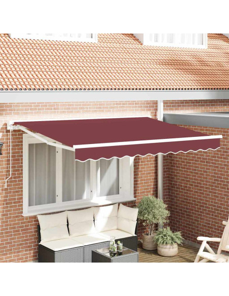 Tenda Retrattile Borgogna 300 x 200 cm Alluminio e Tessuto