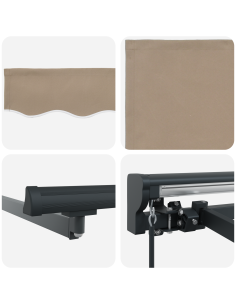 Tenda Retrattile Beige 400 × 300 cm Poliestere e Metallo