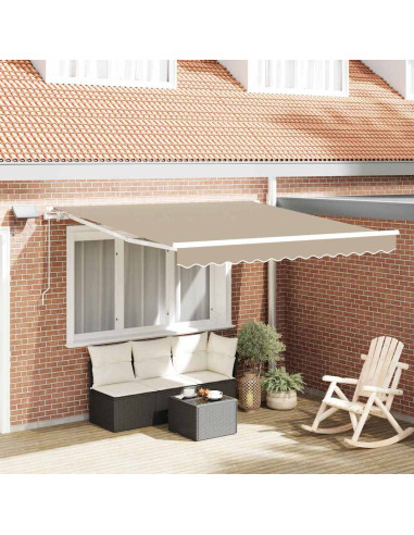 Tenda Retrattile Beige 350 x 250 cm Tessuto e acciaio