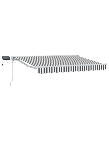 Cornice per Tenda Manuale con LED Antracite e Bianco 3 x 2 m