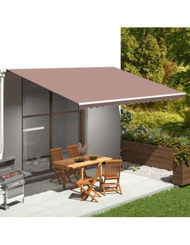 Tessuto di Ricambio per Tenda da Sole Marrone 5x3,5 m