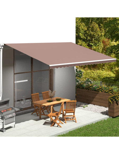 Tessuto di Ricambio per Tenda da Sole Marrone 5x3,5 m