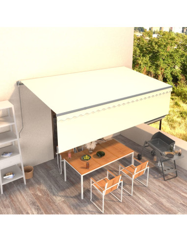 Tenda Sole Retrattile Manuale con Parasole 5x3 m Crema