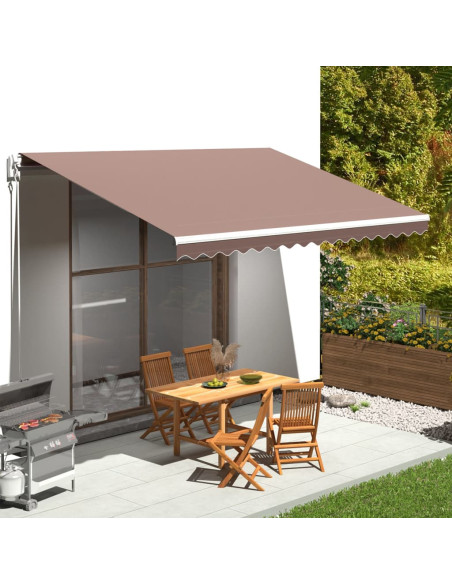 Tessuto di Ricambio per Tenda da Sole Marrone 4,5x3 m