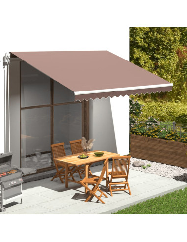 Tessuto di Ricambio per Tenda da Sole Marrone 4x3,5 m
