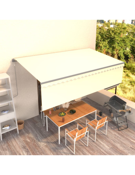 Tenda Retrattile Automatica con Parasole 5x3 m Crema