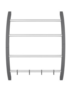 Portasciugamani con Ganci Argento 56x16x72 cm Alluminio 2