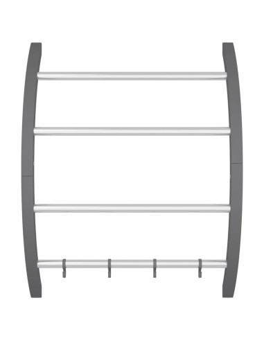 Portasciugamani con Ganci Argento 56x16x72 cm Alluminio