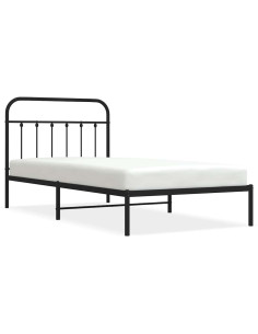 Giroletto con Testiera Metallo Nero 100x200 cm