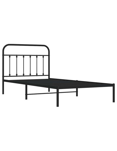 Giroletto con Testiera Metallo Nero 100x200 cm