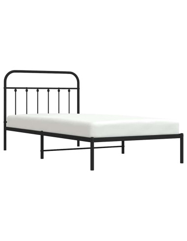 Giroletto con Testiera Metallo Nero 100x200 cm