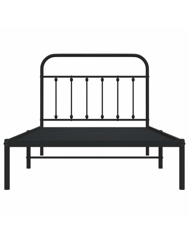 Giroletto con Testiera Metallo Nero 100x200 cm