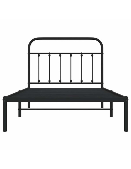 Giroletto con Testiera Metallo Nero 100x200 cm