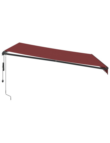 Tenda da Sole Retrattile Automatica con LED Bordò 400x350 cm
