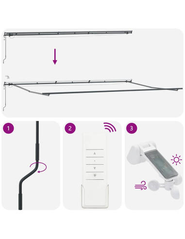 Tenda da Sole Retrattile Automatica con LED Marrone 600x300 cm