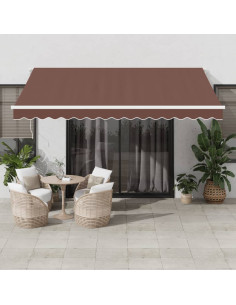 Tenda da Sole Retrattile Manuale Marrone 400x350 cm