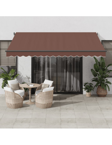 Tenda da Sole Retrattile Manuale Marrone 400x350 cm
