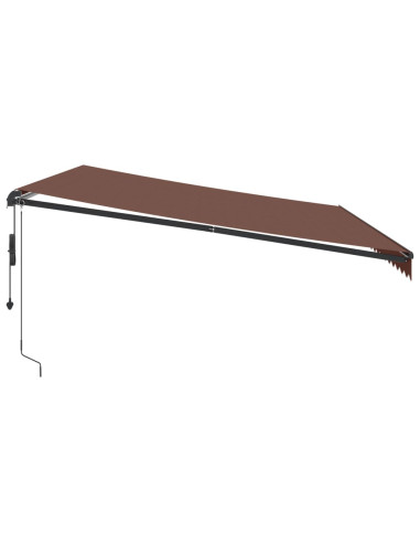 Tenda da Sole Retrattile Automatica con LED Marrone 500x350 cm