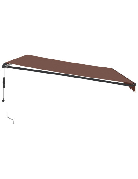Tenda da Sole Retrattile Automatica con LED Marrone 500x350 cm