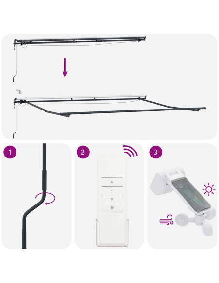 Tenda da Sole Retrattile Automatica con LED Marrone 500x300 cm