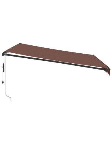 Tenda da Sole Retrattile Automatica con LED Marrone 400x350 cm