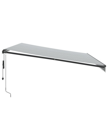 Tenda Retrattile Automatica LED Antracite e Bianco 500x350 cm