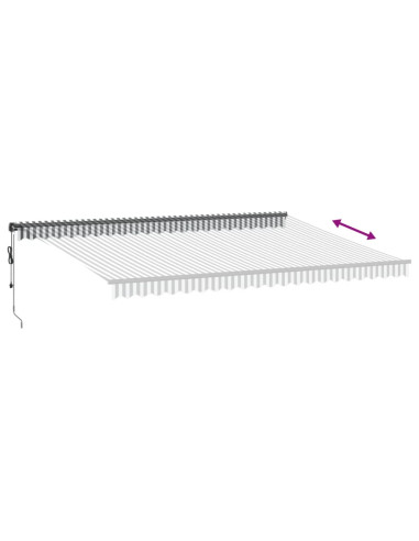 Tenda Retrattile Automatica LED Antracite e Bianco 500x350 cm