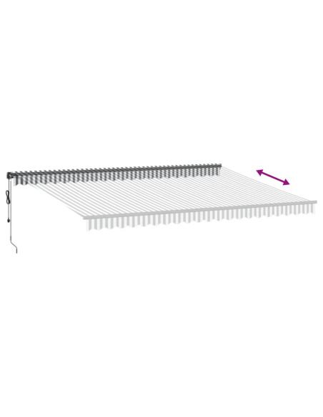 Tenda Retrattile Automatica LED Antracite e Bianco 500x350 cm