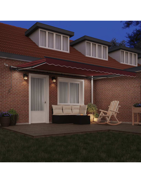 Tenda da Sole Retrattile Automatica con LED Marrone 450x300 cm