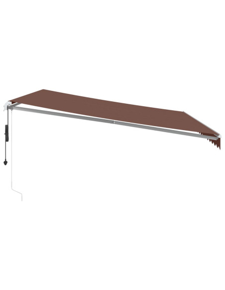 Tenda da Sole Retrattile Automatica con LED Marrone 450x350 cm