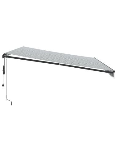 Tenda da Sole Retrattile Manuale Antracite e Bianco 500x350 cm