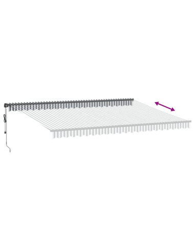 Tenda da Sole Retrattile Manuale Antracite e Bianco 500x350 cm