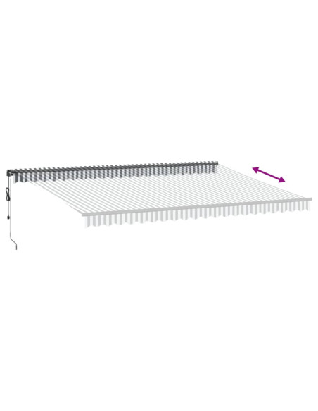 Tenda da Sole Retrattile Manuale Antracite e Bianco 500x350 cm