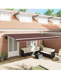 Tenda da Sole Retrattile Automatica Marrone 500x300 cm