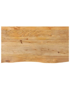 Piano Tavolo Bordi Vivi 120x60x2,5 cm Legno Massello di Mango