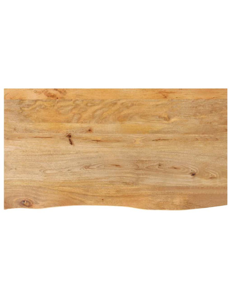Piano Tavolo Bordi Vivi 120x60x2,5 cm Legno Massello di Mango