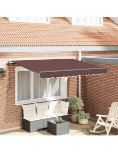 Tenda Retrattile Marrone 300 x 200 cm Tessuto