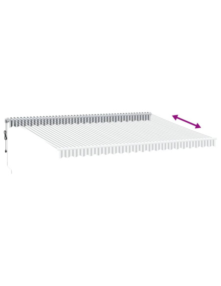 Tenda Retrattile Automatica LED Antracite e Bianco 500x350 cm