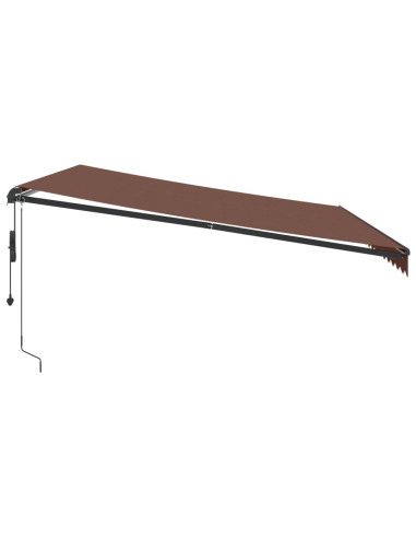 Tenda da Sole Retrattile Automatica con LED Marrone 450x350 cm