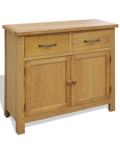 Credenza 90x33,5x83 cm in Legno Massello di Rovere 2