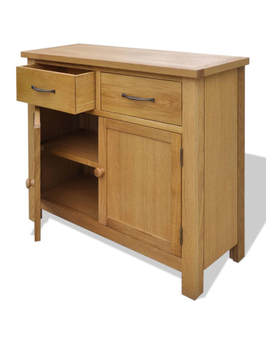 Credenza 90x33,5x83 cm in Legno Massello di Rovere