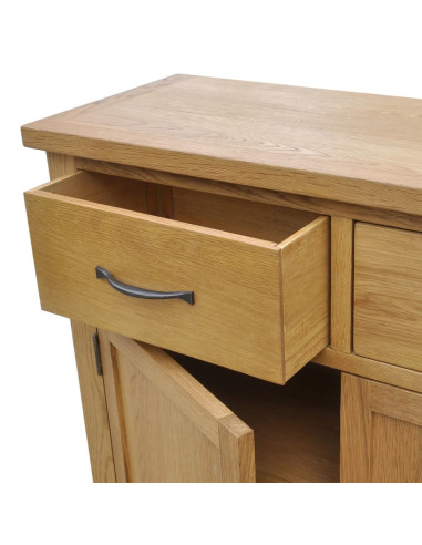 Credenza 90x33,5x83 cm in Legno Massello di Rovere