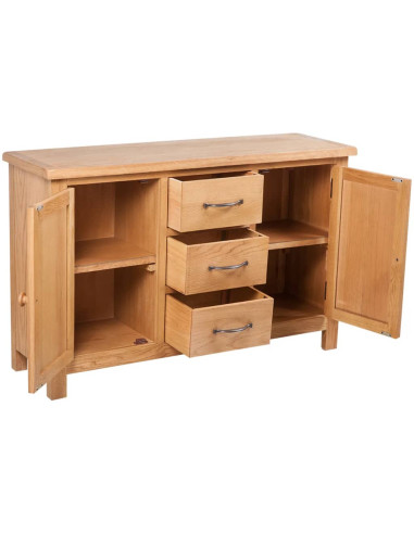 Credenza con 3 Cassetti 110x33,5x70 cm in Massello di Rovere