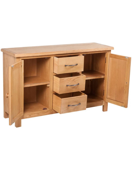Credenza con 3 Cassetti 110x33,5x70 cm in Massello di Rovere