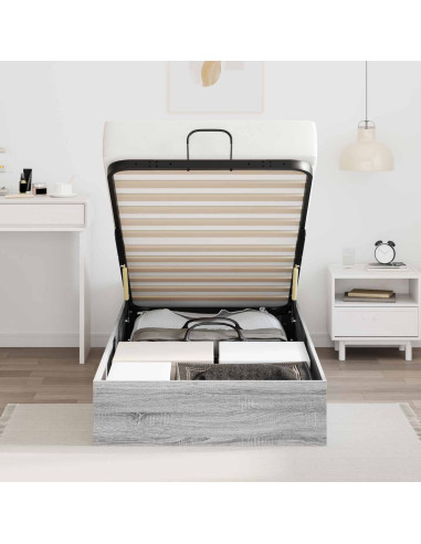 Letto ottomano Grigio Sonoma 193 x 120 x 25 cm Truciolare