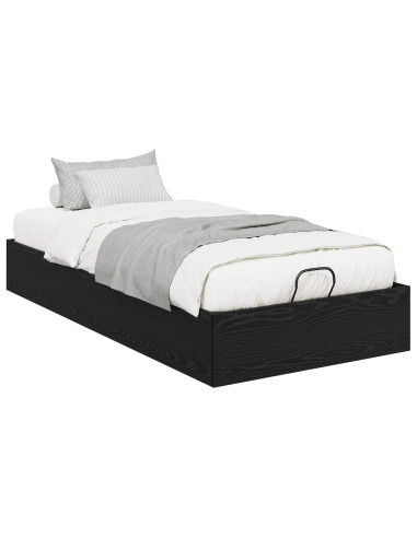 Letto ottomano Rovere Nero 193 x 120 x 25 cm Truciolare
