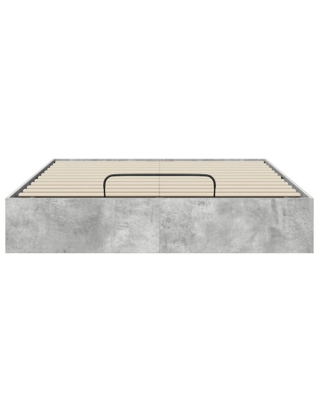 Letto ottomano Grigio cemento 140 x 200 cm Legno multistrato