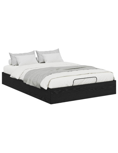 Letto ottomano Rovere Nero 193 x 120 x 25 cm Truciolare